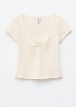 Top de punto con busto fruncido - H&m фото 2