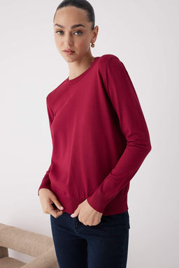 Wardrobe Essentials Pembe Merserize Gorunumlu Ince Basic Triko Kazak | TWOAW26KZ00081 - Trendyolmilla фото 7