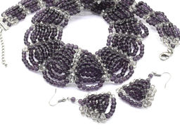 Колье Серьги Кружево цв.аметист, 50см