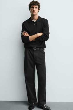 COTTON-LYOCELL PLEATED TROUSERS