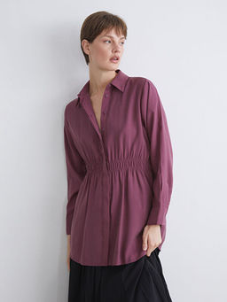 Oversize Modal Kar???ml? Kad?n G?mlek Tunik