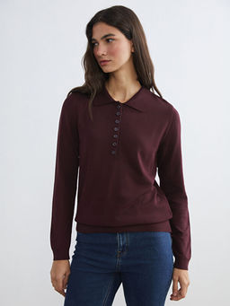 Polo Yaka Kad?n Triko Kazak