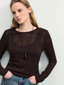 Двойной лонгслив из вискозы / Zarina  фото 8