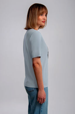 Арт. 31112 Футболка женская 44-52 (5 шт) Цвет:небесный - Калинка фото 10