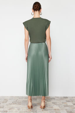 Mint Piliseli Maxi Esnek Orme Etek TWOSS24ET00041