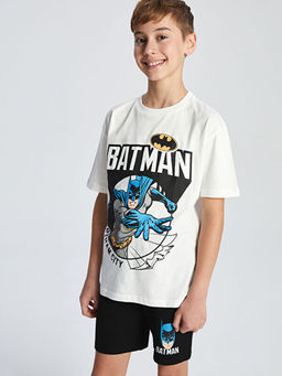 Batman Bask?l? Erkek ?ocuk Ti??rt ve ?ort 2li Tak?m