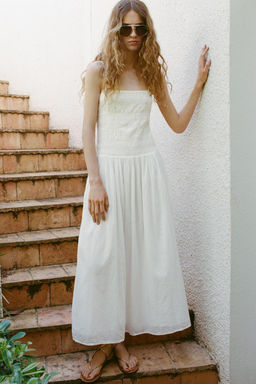 EMBROIDERED FLORAL MIDI DRESS - Zara фото 4