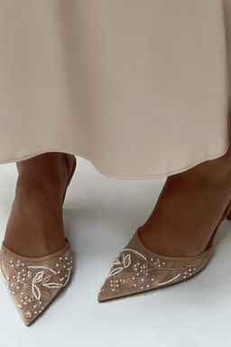 SLINGBACK SHOES WITH EMBROIDERED MESH - Zara фото 12
