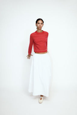 STRIPED KNIT CROPPED SWEATER - Zara фото 2