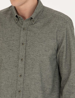 Рубашка Pierre Cardin Slim Fit с длинным рукавом зеленая