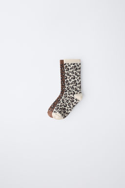 PACK OF 2 LONG ANIMAL PRINT SOCKS