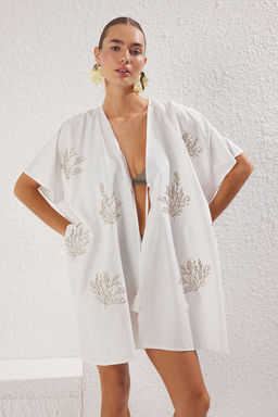 Siyah Mini Dokuma Nak?sl? Plaj Kimono&Kaftan TBESS25KM00012 - Trendyolmilla фото 7