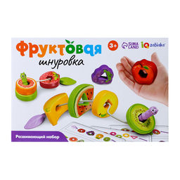 Шнуровка «Фруктовая», 14 деталей, 6 карточек