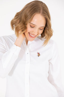 U. S. Polo Assn Женская белая базовая рубашка с длинным рукавом - U.s. polo assn фото 20