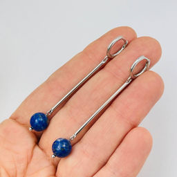 Серьги длинные с Лазуритом