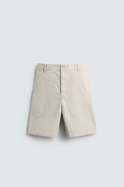 BERMUDA REGULAR FIT SEERSUCKER / Marr?n oscuro - Zara фото 6