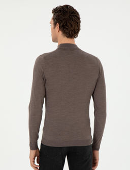 Vizon Slim Fit Ka_mir _pek Kar___ml_ _eyrek Bal_k__ Yaka Triko Kazak