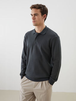 Polo Yaka Erkek Sweatshirt