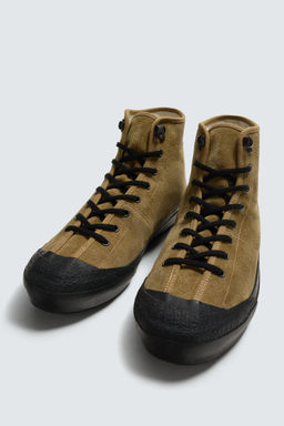 LEATHER HIGH-TOP TRAINERS LIMITED EDITION - Zara фото 12