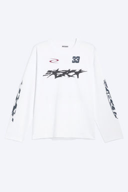 Camiseta De Manga Larga Oversize Con Estampado Gr?fico