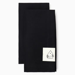 Набор салфеток «Этель» Home, чёрный, 40×40 см - 2 шт., 100% хлопок, саржа 190 г/м²