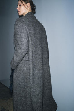 100% WOOL CHECK COAT ZW COLLECTION LIMITED EDITION - Zara фото 2