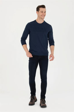 U. S. Polo Assn / Мужской темно-синий базовый свитшот - U.s. polo assn фото 11