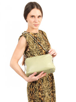 LACCOMA сумка АС0749Ш-зеленый натуральная кожа хлопок  фото 2