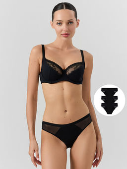 Трусы женские мультипак (3 шт.) в черном цвете