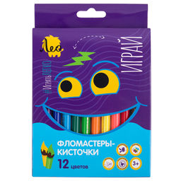Лео Играй Фломастеры-кисточки смываемые LPFPB-12 12 цв Лео Играй Фломастеры-кисточки смываемые LPFPB-12 12 цв
