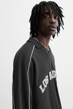 CONTRAST TEXT POLO SWEATSHIRT - Zara фото 5