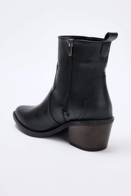 Siyah Blok Topuklu Kad?n Kovboy Bot TAKAW25BO00033