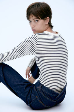 Camiseta en punto de canale - H&m фото 5