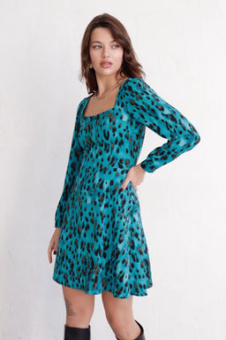 Платье с вырезом каре бирюзовое - Martichelli фото 10