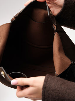 Замшевая сумка Mosaic DBR 31376 черный каштан фото 10