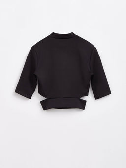 CONTE Укороченный спортивный топ с фигурными вырезами по бокам LD 1718 black black