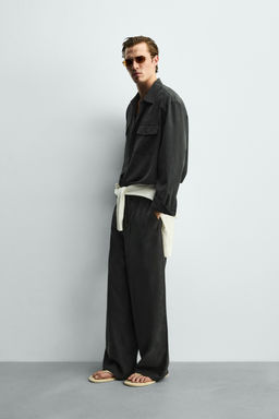 CAMISA FLUIDA RELAXED FIT BOLSILLOS / Gris oscuro - Zara фото 4