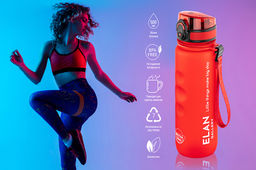 Бутылка для воды 500 мл 6,5*6,5*23 см "Style Matte" с углублениями д/пальцев красная