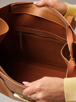 Кожаная сумка Bossy DBR 31382 коричневый лист  фото 14