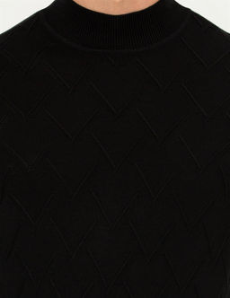Siyah Slim Fit Bal_k__ Yaka Triko Kazak - Pierre cardin фото 6