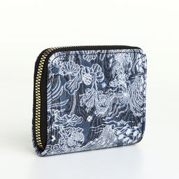 Кошелёк женский, маленький, на молнии, синий