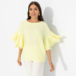 Блуза с акцентными рукавами, Молниеносная влюбленность (sunny)