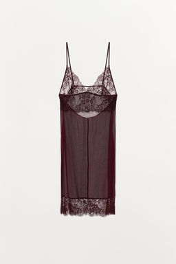MINI DRESS WITH LACE DETAIL - Zara фото 10