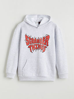 Stranger Things Bask?l? Erkek ?ocuk Kal?n Sweatshirt