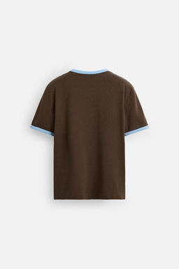 BASIC CONTRAST RIB T-SHIRT - Zara фото 9