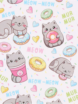 Цена за 10 шт. Бумага упаковочная глянцевая «Котики», 70 × 100 см
