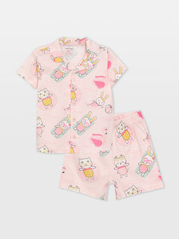 Polo Yaka K?z Bebek ?ortlu Pijama Tak?m?