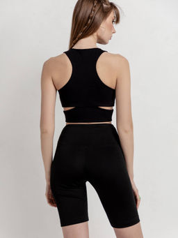 CONTE Укороченный спортивный топ с фигурными вырезами по бокам LTD 1717 black black