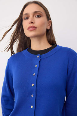 Bej Dugme Detayl? Pamuklu Basic Triko H?rka TWOAW26HI00001 - Trendyolmilla фото 2