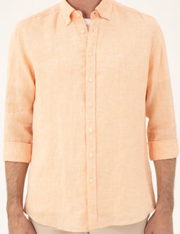 Turuncu Regular Fit %100 Keten G_mlek